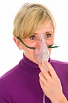 Woman with Mask for Oxygen